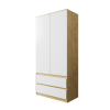 Шкаф "Твист" Лайт 2 двери, 2 ящика Дуб бунратти/белый