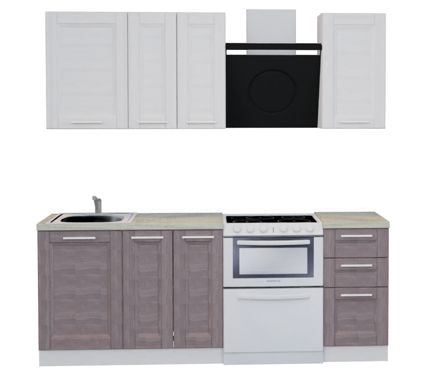 Кухня Ankara 1,5 Анкор Белый (Без столешницы, мойки, сушки)