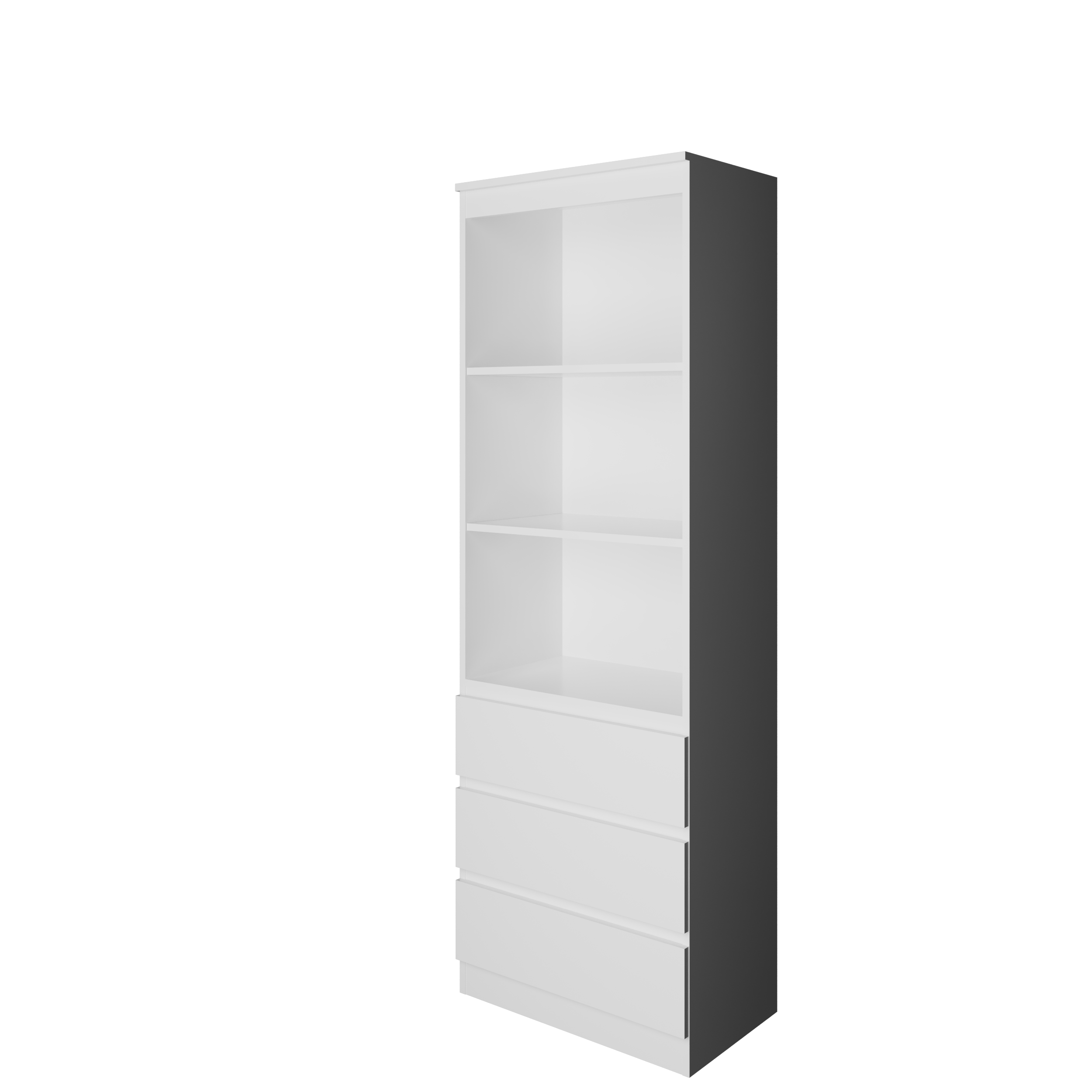 Стеллаж "Твист" (1800*600*370) с 3-мя ящиками Белый