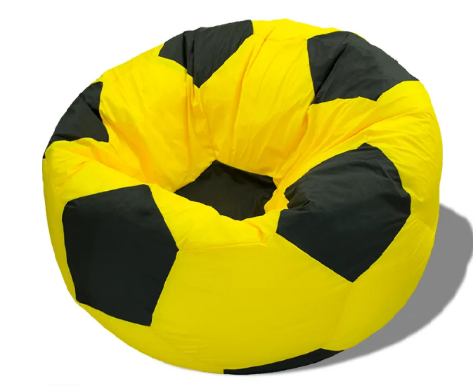 Кресло-Мешок "Мяч" Real съемный чехол (желто-черный) НЕЙЛОН NEW