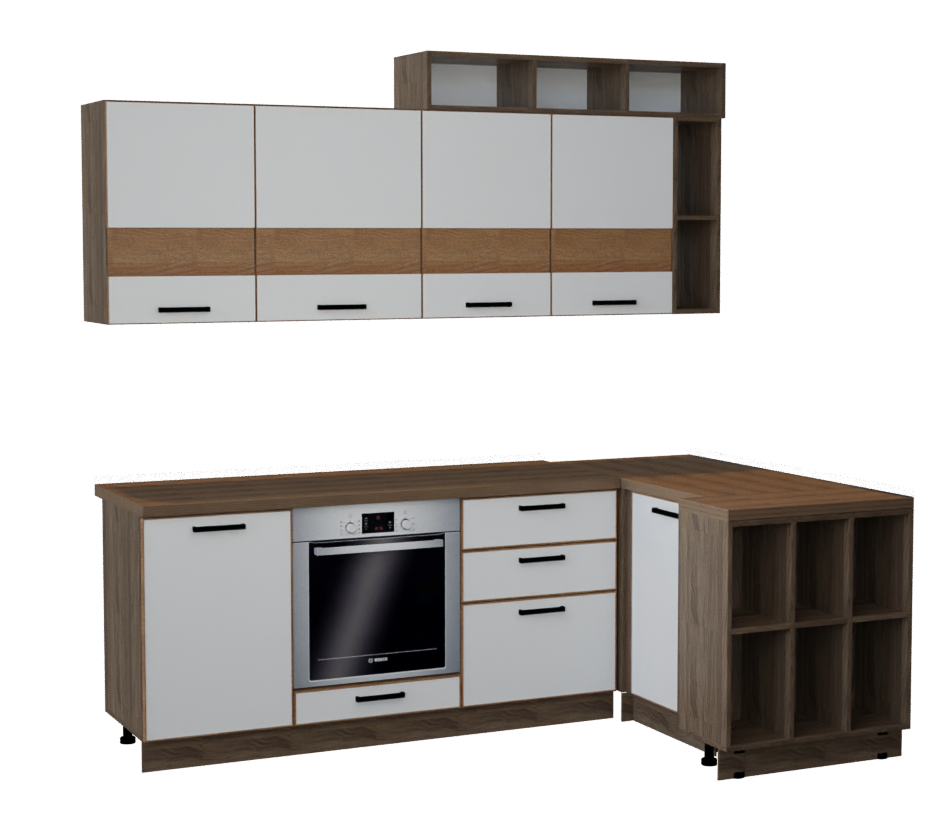 Кухня ALFA орех палдао 1,5 х 2,3м