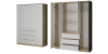 Шкаф "Твист" Лайт 4 двери, 3 ящика Дуб вотан/белый