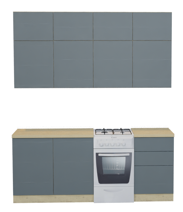 Кухня "Tokyo" МДФ Камень темный/ Дуб бунратти 2,0м