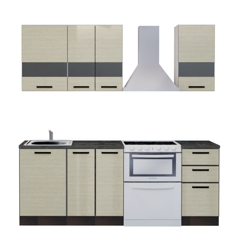 Кухня SOFT picard 1,5м (без столешницы, мойки, сушки)