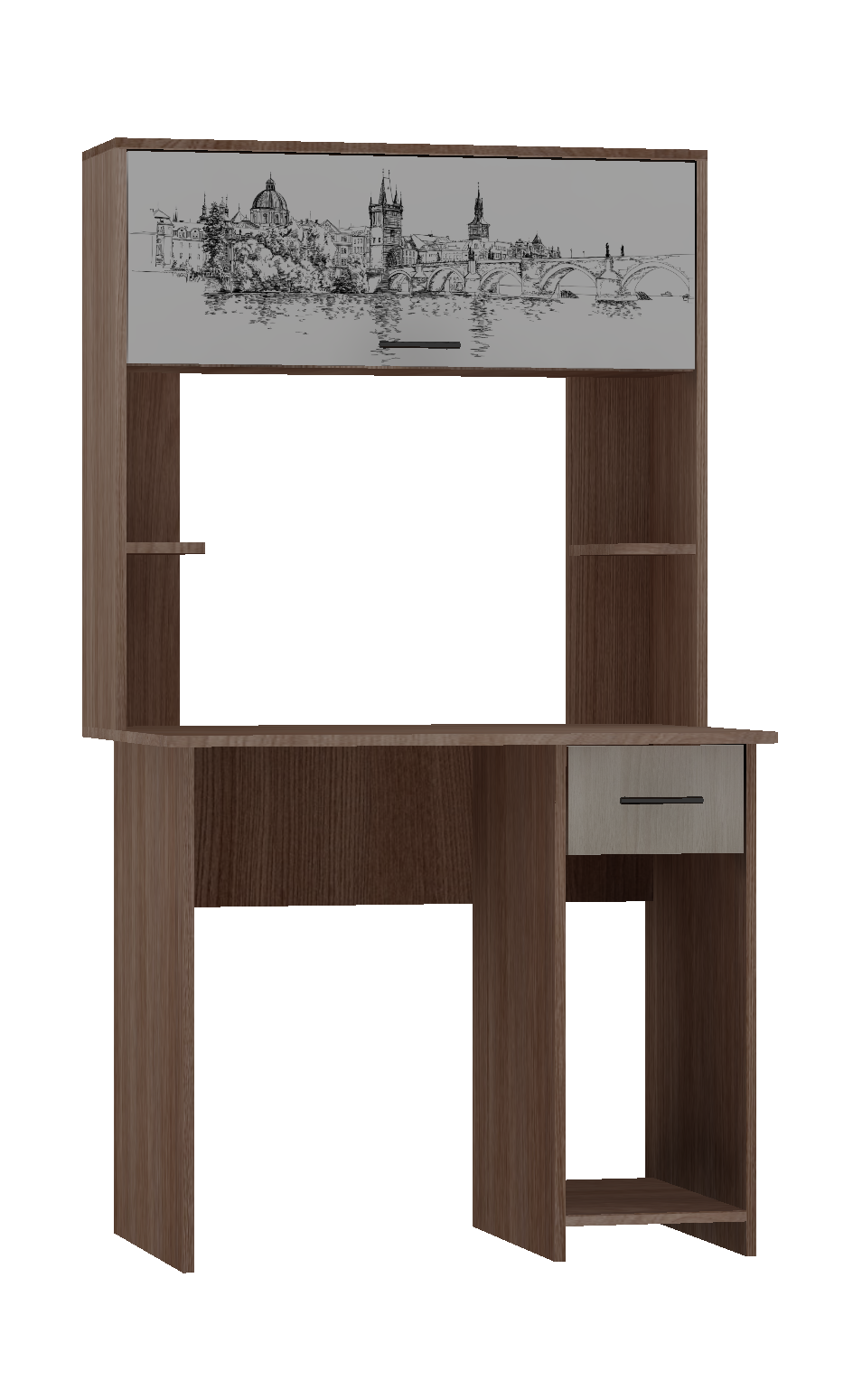 Стол компьютерный ЛДСП "Фортуна-8" с ф/п  Шимо темный